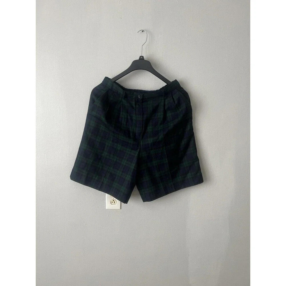 Vintage PENDLETON PLAID SHORTS Size 14 High Waisted 100% Wool
